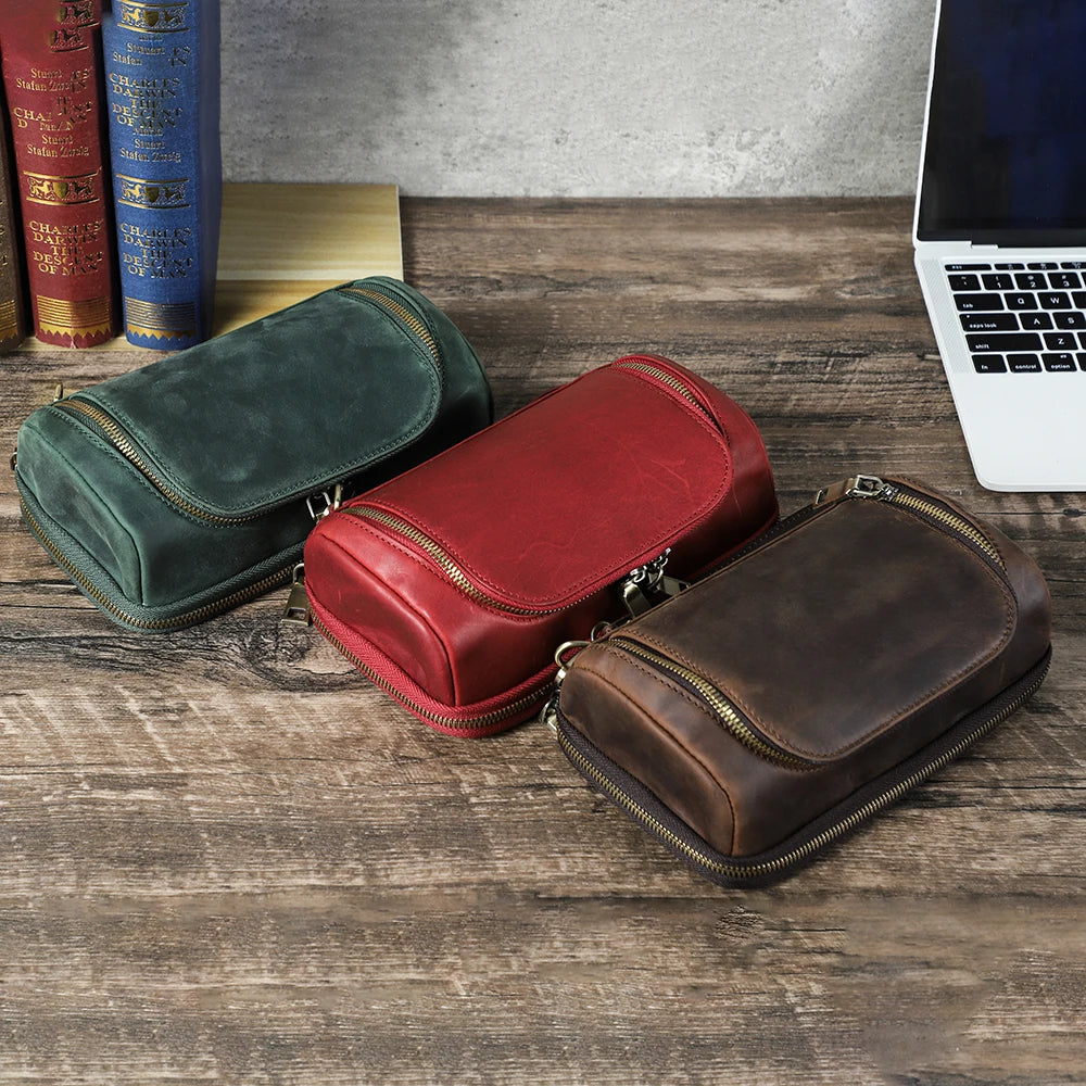 Leather Electronics Organizer Bag