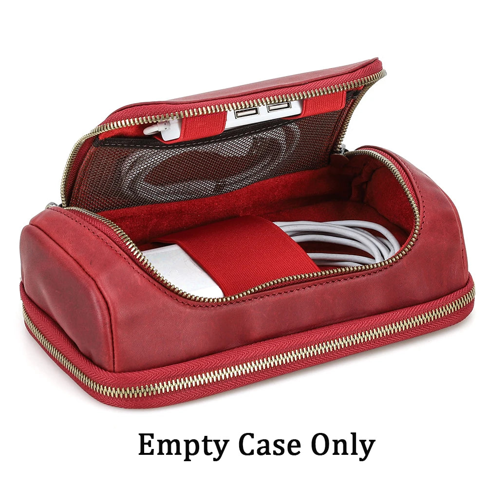 Leather Electronics Organizer Bag